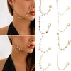 Ethnic style starry moon tassels with no punching nose studs, sweet and cool earring style puncture nose rings, European and American accessories