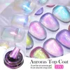 Nagellacklilycute 7ml gelber Aurora Glitzer Gel Nagellack Top Copp Pink Purple Peal Shine Effeffekt Semi Permanent Nagelkunst Gel Lack Y240425