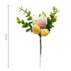 Fiori decorativi Spring Pasqua Bouquet di fiori artificiali con ornamenti di uova 5 pezzi di decorazione del gambo floreale per il centrotavola per tavolo