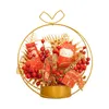 Dekorative Blumen Simulation Chinesischer Blumeneisenkorb Tisch Herzstück Dekor klassische rote Farbe Hochzeitsfeier Geschenk Accessoire