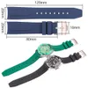 Assista Bandas, cinta de borracha curva de 20 mm para pulseira de mergulho Rolex Silicone Soft Black Green Blue Bracelet Pulseira 240424