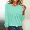 Women's Blouses Fashion Solid Color Blouse For Women Elegant Office O-Neck Slanke Higt Taille Top Temperament Simple Causal Ladies