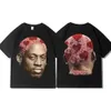 T-shirts voor heren heren t-shirt basketbalspeler Rodman Grafische gedrukte korte sles hiphop streetwear oversized tee shirt kleding zomer 2024 J240426