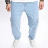 Men's Jeans Fall 2023 Mens Loose Multi Pocket Straight Jeans Trousers Streetwear Fashion Hip Hop JeansL2404