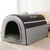 Couptes de chats caisses maisons de lit pour animaux de compagnie lavables chauds détachables adaptés aux grands et moyens chiens voyagent imprimeurs portables lits pour animaux de compagnie 240426