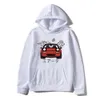 Herrtröjor tröjor anime initial d hoodie jdm japansk fordon miata mx5 tryckt hoody kvinnor crewneck tröjor män pullover toppar män kläder t240425