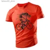 T-shirts masculins Été Nouveau cyclisme comme Hell Skull Print Mens Mens à manches courtes Retro Casual Crewneck T-shirt T-shirt Hip-Hop Street Clothing Q240426