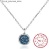 Pendanthalsband 925 Sterling Silver Necklace Blue Crystal Fragment Dream Star Halsband Kamkedjan Halsband S-N373 Q240426