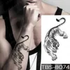 Tattoo overdracht dier waterdichte tijdelijke tatto sticker tijger wolf slang schedel roos glitter body art overdracht nep tattoo mannen vrouwen tatoeages 240427