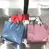 Förvaringspåsar återanvändbara kvinnor shoppingväska mode casual pvc tote fällbar tjock handväska kläder smink gåva stort