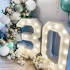 Dekoration 91,5 cm Riese LED LIGT BUTSTRUTSTRUTS -Nummer Abbildung 1. Geburtstag Jubiläum Hochzeit Babyparty Dekor 30 40 50 Geburtstagsnummer Rahmen