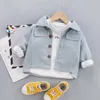 Kledingsets Kinderen Spring herfst mode babykleding jongens meisjes katoen vaste jas causaal buiten jasje baby kinderen top outdiner