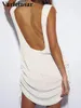 Farben Rückenfreie Schnüre-up-Häkeln gestrickt Tunika Beach Cover-Cover-Ups Kleid Kleider Strandbekleidung Frauen v5479