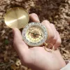 Compass Pure Copper Compass Vintage Reloj Vintage Compass Compass de bolsillo luminoso para OutaTaineering Camping Senderismo Retro Flip Herramienta al aire libre