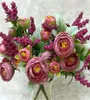 Rose 1 Bouquet 10 Heads Mini Artificial Silk Flower Flores Bride Home Wedding Decoratie Fake Peony Flower18100640