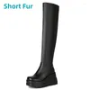 Bottes Boots Black Care Talons Long High Boot 2024 Winter Shoes Woman Platform sur le genou pour femmes Rain étanche