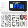 Kunstnägelkunstdruckset Set Nagel Stempel Kit Stahlplatte Transfer Die Werkzeugdruckschablonen Maniküre Werkzeuge Verschiedene Mustervorlage