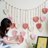 Boho Decor Hand-Woven Leaf Tapestry Wall Hangings Bedroom Decoration Macame Tapestries Childrens Room Bakgrund PO Wall 240415