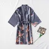 Women's Sleepwear Fashion Satin Robe Female Bathrobe Sexy peignoir femme Silk Kimono Bride Dressing gown slpwear Night Grow For Women Y240426
