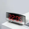 Relojes de mesa de escritorio reloj LED despertador para niños digitales relojes de alarma electrónica de pantalla curva de temperatura de temperatura con reloj de escritorio de función de repetición