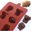 Moldes Molde de chocolate animal Dinosaurio Dinosaurio Molde de silicona Hippo Bear Troya Horse Adecuado para Candy Ice Cube Herramientas para hornear pasteles