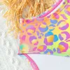 Swimwear pour femmes Swimwear Girls Bright and Colorful With Bow Ruffle One-Piece Bathing Firm Girls Summer Beach Wear Ussu de baignade D240424