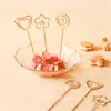 Forks Portable Condytware Stali Stael Fruit Fork Creative Golden Children Household Znak