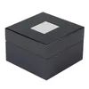 Haute Quanlity Black Lacquered Luxury Wood Watch Board Box Box Box Watch Box Box Cadeaux carrés Box 240425