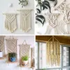 Figurines décoratines macrame cordon de coton cordes cordes avec perles en bois bagues bâtons pour artisanat mural suspendus plante