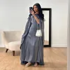 Party de vêtements ethniques Abaya Shimmer Long Robe Batwing Sleeve islamic for Women Muslim Dubai Turkey Kaftan tenue Hijab Robe One Size