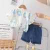 Kleidungsstücke Kinder Modekleidung Anzug Sommer Kinder Jungen Mädchen Kausale Printhemd Shorts 2pcs/Set Kids Kleinkind Kleidung Kleidungskind 0-5 Jahre