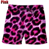 Herren Shorts Sommer Fashion Classic Color Leopard 3D Druckmenschen Shorts Unisex Leisure Beach Schwimmshorts Schnell Trocknen Surfboard Shorts J240426