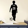 Custom Name Football Wall Sticker Athlete Boys Room Sports Number Vinyl Decal Personalized Mural 240426