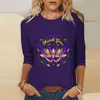 T-shirts pour femmes T-shirt imprimé de femmes Mardi Gras