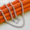 Hängen Urbbay 925 Sterling Silver 16/18/20/22/24 tum 4mm Twisted Rope Chain Necklace For Woman Man Jewelry Wedding Party Accessories