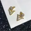 Błyszczący glamour diamond Studs dla kobiet najlepsze 18 -karne złotą literę nurkowatą kolczyki projektant biżuterii kolczyki ślubne biżuteria ślubna dobre prezenty Walentynki mają pudełko pudełko