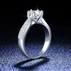 Ring Mosang Stone Wedding Proposition est S925 Pure Sier Ring Six Claw Ring Femme Starlight Queen