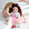 Dolls NPK 55 cm Reborn Baby Toddler Princess Full Body Soft Silicone Flexible Soft Touch Curly Hair Fashion Girl Doll Xmas Gift