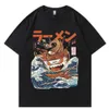 T-shirts masculins t-shirts japonais harajuku t-shirt masculin hip hop t-shirts nouilles navire dessin animé strtwear tshirts court slve décontracté coton t240425