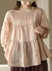 Camicette da donna moda da donna coreana Donne estate a colori solidi chiffon camicie oversize oversize 2024 Ladies Elegant Classic Linen Doll Top