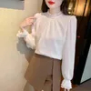 Women's T Shirts 2024 Spring/Summer/Autumn Korean Versatile Beaded Long Sleeved Shirt Top T-shirt