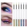 Eyeliner 6pcs Glitter Sıvı Eyeliner Bukalemun Göz Yolcusu Metalik Çok Modin Su Geçirmez Makyaj İçin Uzun Çaldırcı Renkli Eyeliner Jel