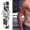 Tatueringsöverföring 4st Body Art tillfälligt tatuering Vattentät växtbaserad retroimitation Tatuering Halva arm tatuering för kroppsarmens bröstskulder lår 240426