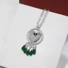 Projektant Parrot Emerald Naszyjnik dla kobiet Projektantka Złota Splated 18 -karatowy Diamentowy Naszyjnik Kubańska Łańcuch Luksusowy Najwyższa Moda Wysokiej jakości z pudełkiem 013