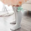 Meias infantis de 0 a 4 anos para meninas meias de meninas verão Kids Knee High Sock Longo Crianças Trecia Bow Romes de Mesh de algodão Infant