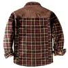 Corduroy Plaid Shirt Jacket Men Autumn Winter Darm Darm Warm Mility Wool Fleece Coats Camisa Masculina Chemise 240425