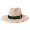 Chapéus largos Chapéus de moda Chapéu de balde de luxo para homens Mulheres coloras de jazz sólido Caps Top Caps Designer Panamá com fita verde vermelha sunhat