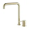 Bathroom Sink Faucets RRW Basin Faucet Full Copper Brushed Gold And Cold Tap Art Wash Waterfall