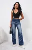 Jeans féminins 2024 Spring High Fashion Slim pour les femmes Street Street Stretch Denim Junes droites Pantalons féminins S-2xl