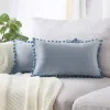 Controls Beige Pink Blue Cushion Cover Soft 30x50cm VEET Devinative Cushion مع ديكور كرة الكرة للأريكة مجموعة وسادة غرفة نوم